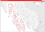 Prince of Wales-Hyder County Wall Map Red Line Style
